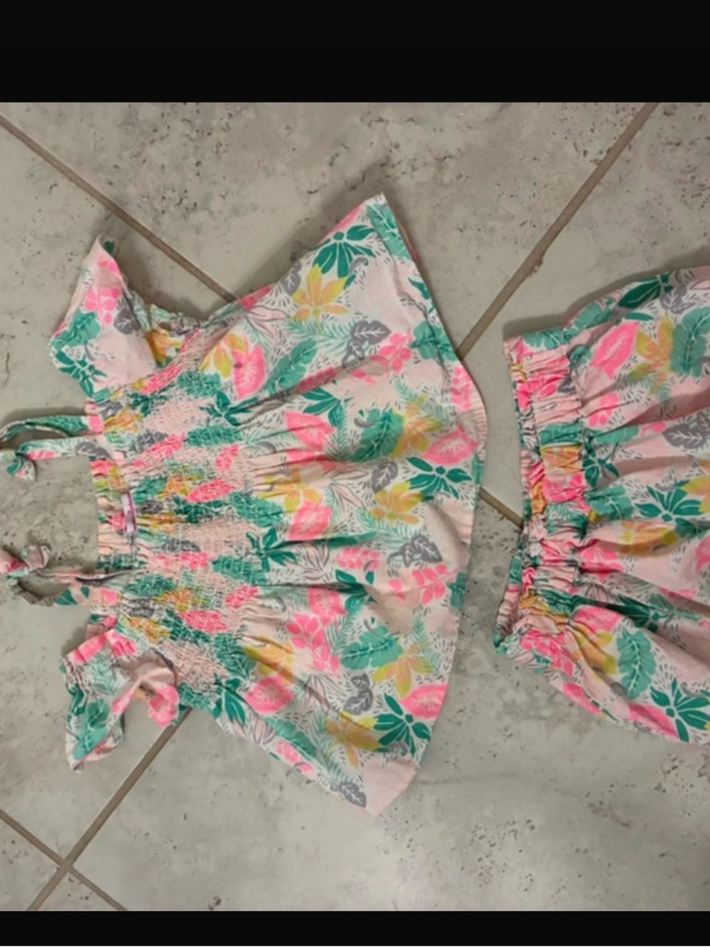 Tommy Bahama Pink Tropical Floral Kids Matching Set
